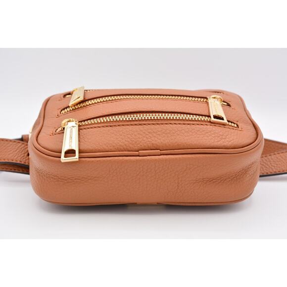 Rebecca Minkoff Belt Bag Desert Tan Pebbled Leather Three Zipper Gold Tone - Picture 9 of 12